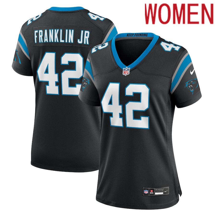 Women Carolina Panthers #42 Sam Franklin Jr. Nike Black Team Game NFL Jersey